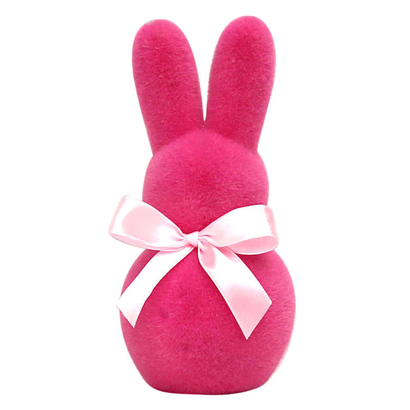 Bunny Brights Pink Flocked Bunny, 5.5" | At Home