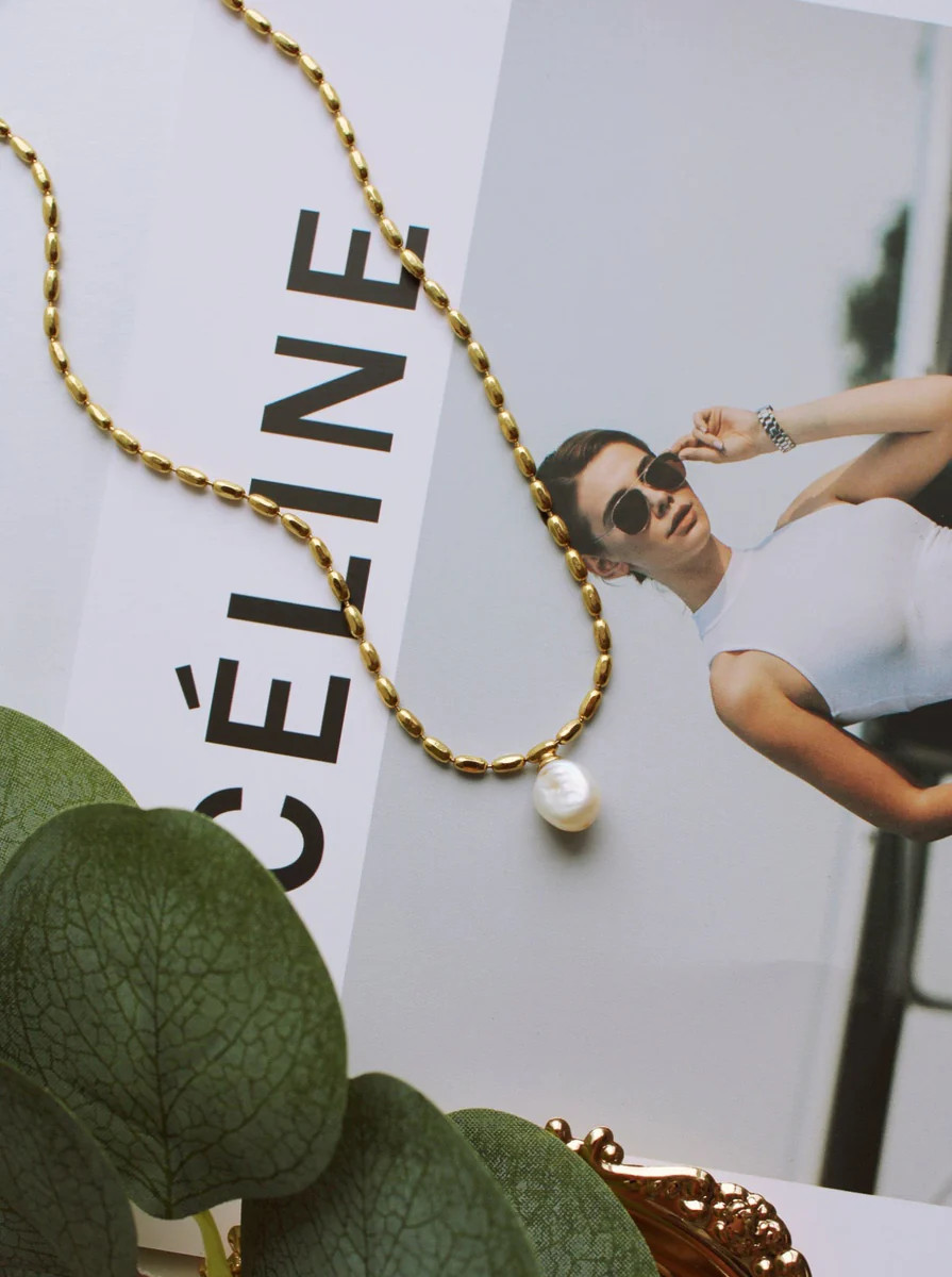 LORNA NECKLACE (18K GOLD + NATURAL PEARL) | raëliv