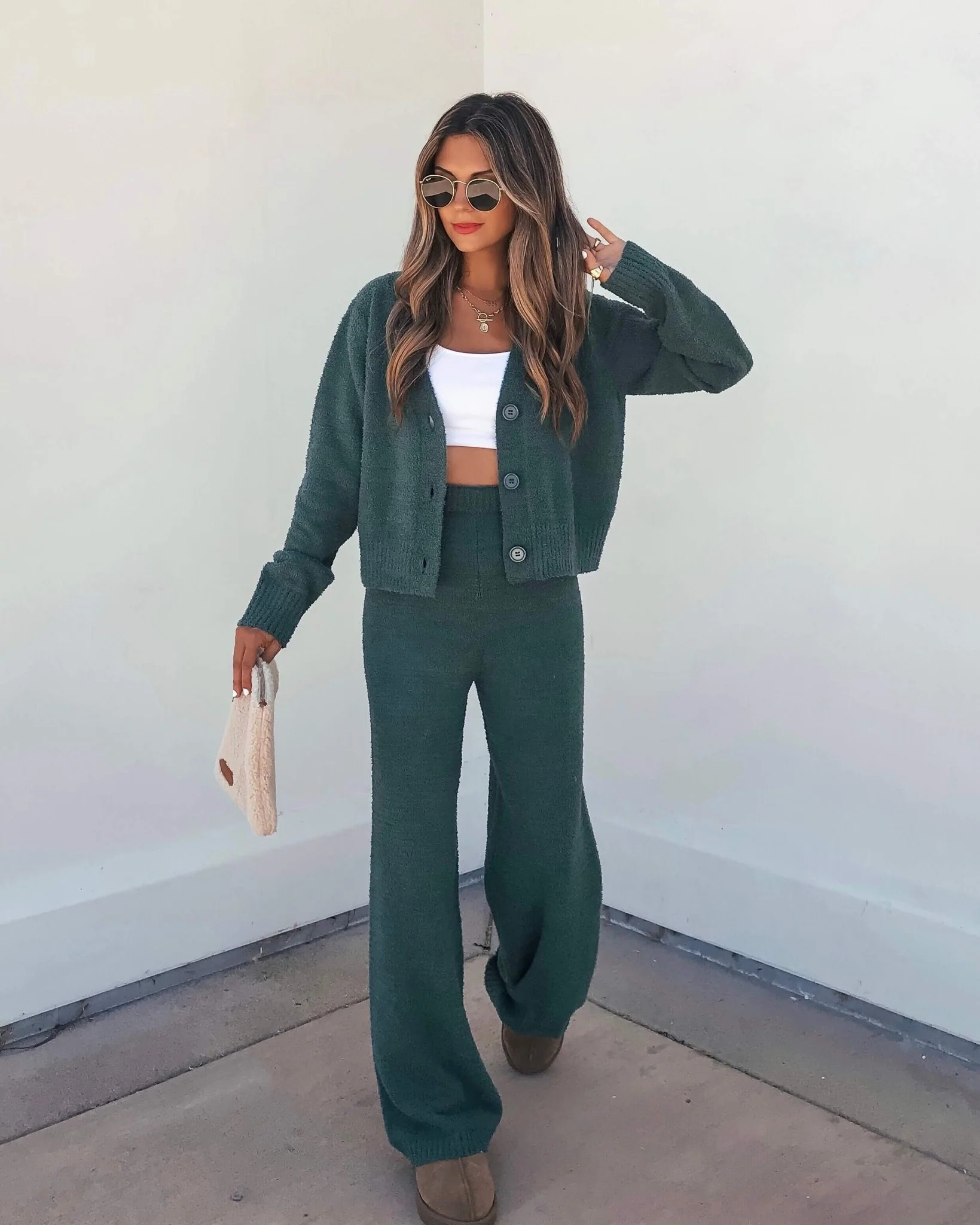 Green Sherpa Lounge Set | Magnolia Boutique