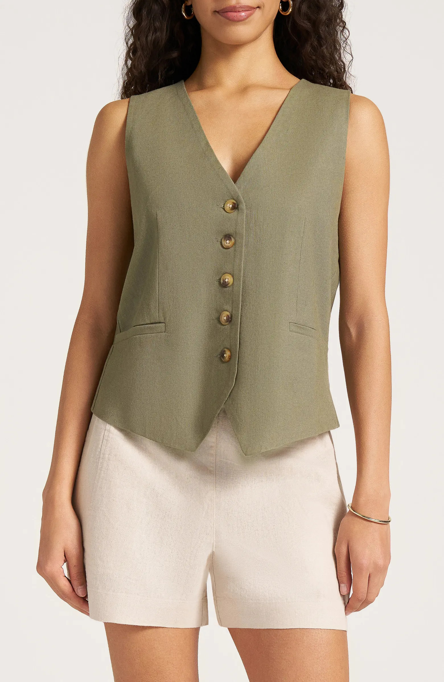 Davenport Linen Blend Vest | Nordstrom