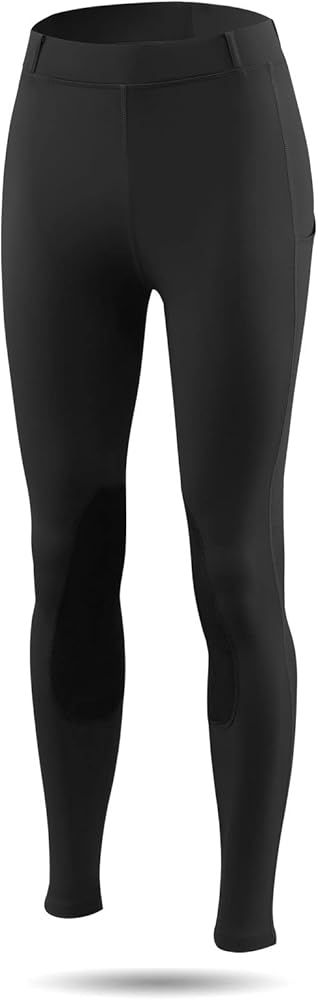 BALEAF Women's Horse Riding Pants Equestrian Breeches Tights Belt Loops Pockets Knee-Patch Active Le | Amazon (US)