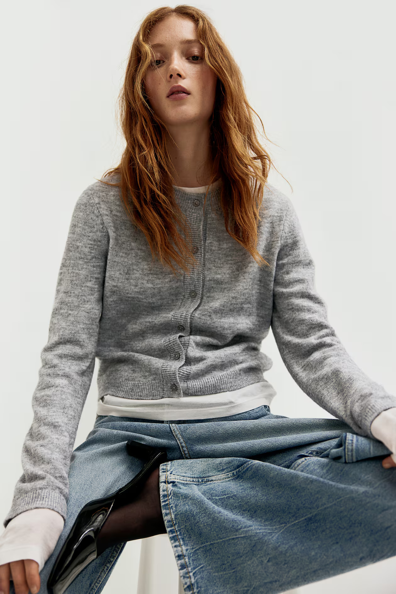 Fine-Knit Cardigan - Gray melange - Ladies | H&M US | H&M (US + CA)