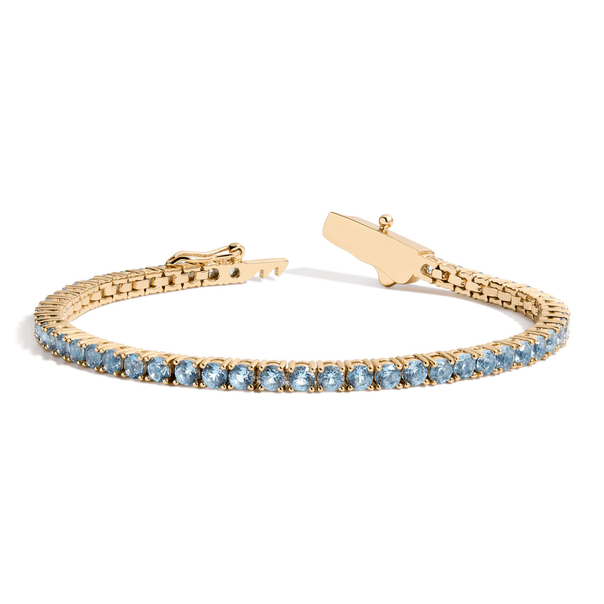 Lab Grown Aquamarine Tennis Bracelet | AUrate New York