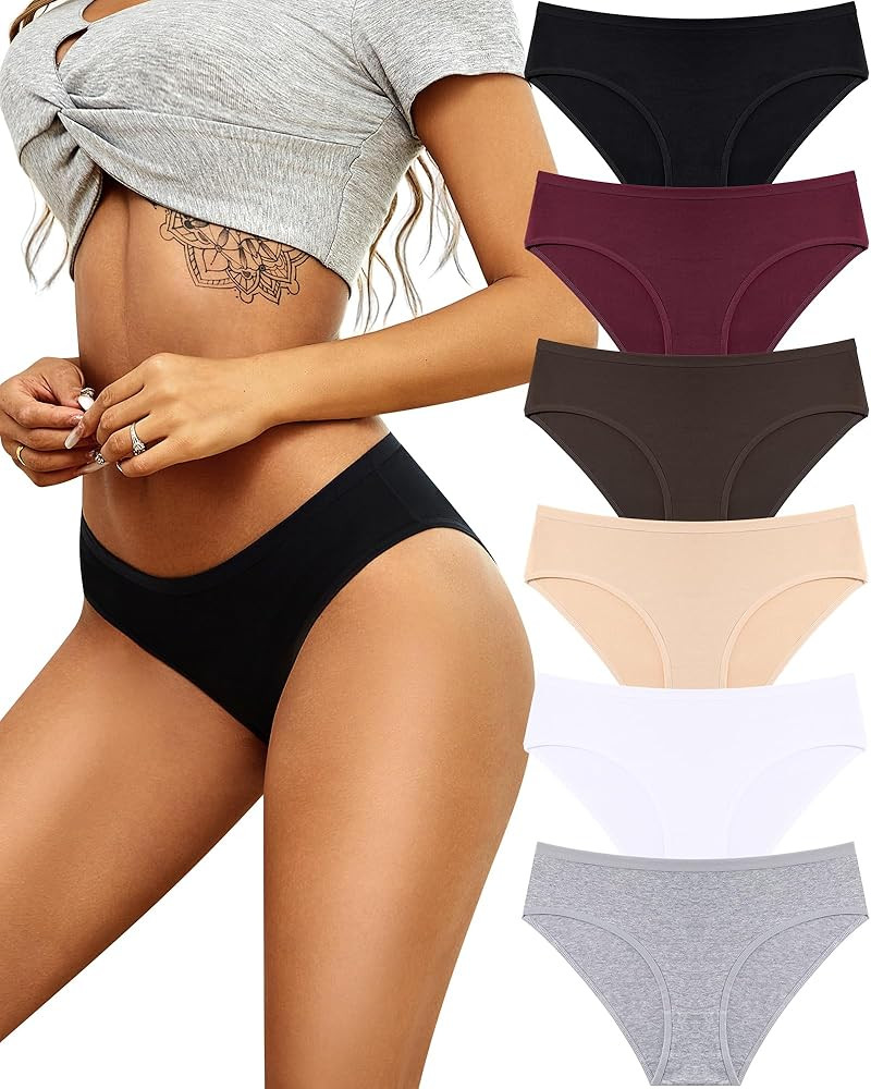 Womens Underwear Cotton Hipster Panties Breathable Sexy Cheeky Stretch Soft Ladies Bikini Underwe... | Amazon (US)