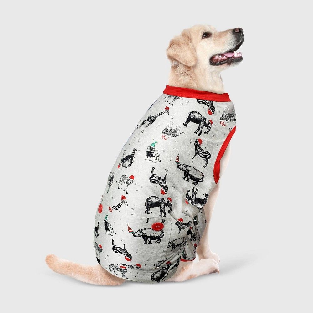 Holiday Safari Animal Dog Matching Family Pajamas - Gray - M - Wondershop | Target