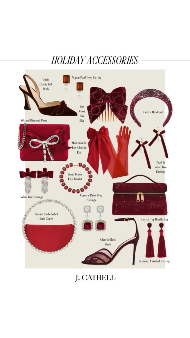 If you’re looking to jazz up your holiday basics, these holiday accessories are the easiest way to turn any outfit into a major moment. From metallic heels and jeweled bows to velvet clutches, statement earrings, and crystal-encrusted everything — these pieces add instant sparkle to every look.

Whether you’re styling a simple black dress or your favorite winter whites, these accessories will take you from family photos → cocktail parties → NYE with zero effort.
Everything is linked + shoppable on jcathell.com ✨🛍️

#HolidayAccessories #HolidayStyle #HolidayOutfits #HolidayPartyStyle #ChristmasStyle #NYEOutfit #HolidayWardrobe #HolidayFashion #StatementAccessories #JeweledAccessories #VelvetSeason #PartyStyle #JCathell

#LTKHoliday #LTKOver40 #LTKCyberWeek