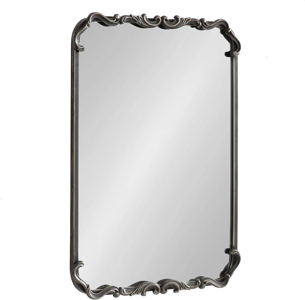 Kate and Laurel Brazelton Traditional Rounded Rectangle Ornate Mirror, 20 x 27, Black, Ornamental... | Amazon (US)