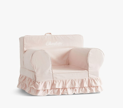 Click for more info about Dusty Blush Twill Ruffle Anywhere Chair®