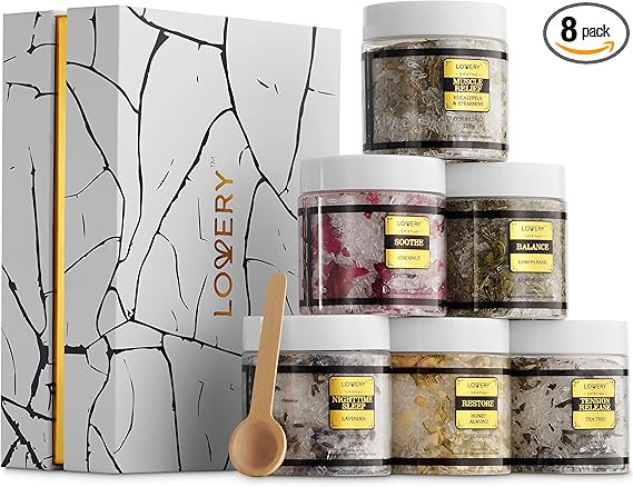 Epsom Bath Salts Gift Set, Relaxing Spa Salt with Essential Oils - Lavender, Eucalyptus Spearmint... | Amazon (US)