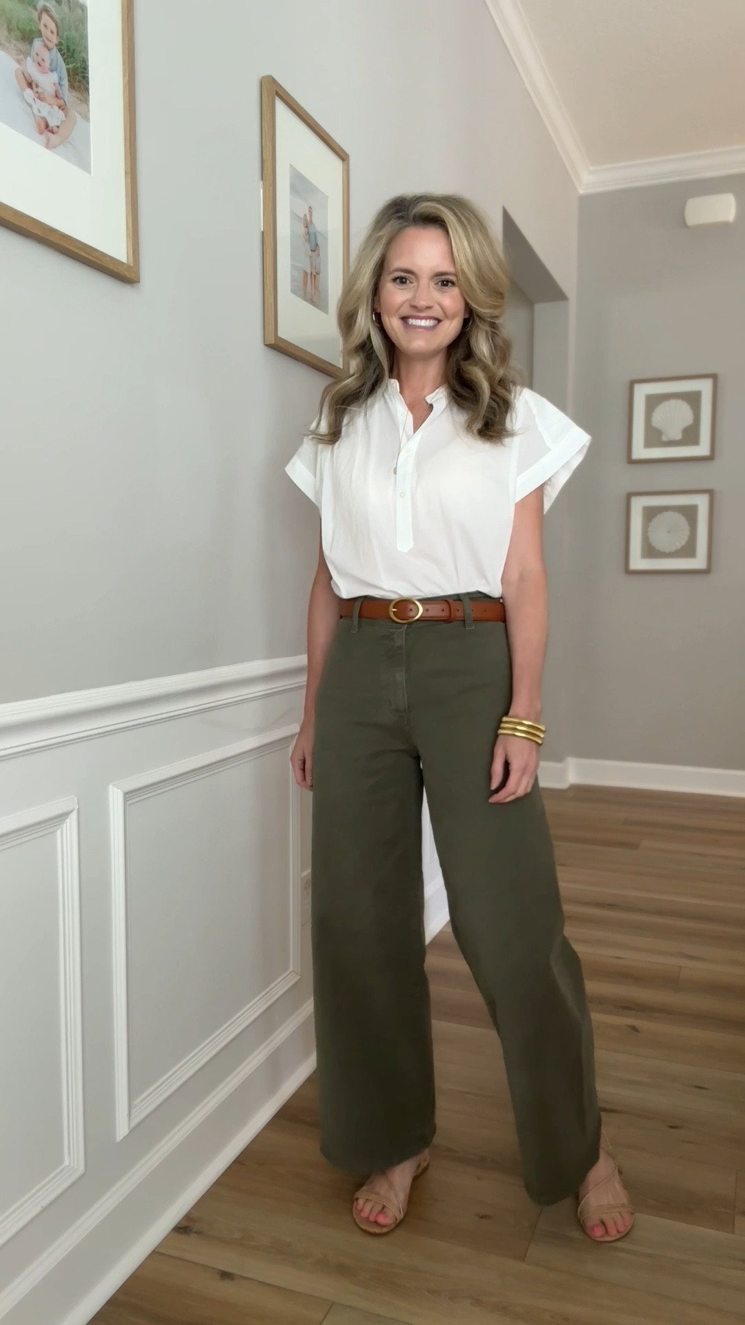 New reel: High waisted wide leg pants styled 6 ways! Ways to wear them now and when the weather gets slightly cooler. Are we even talking about that yet?! Stripes, tan, white, denim and black all pair so well with this olive green color. The outfit options are endless. I kept them cute and easy to recreate. 

#LTKBacktoSchool #LTKFindsUnder50 #LTKStyleTip