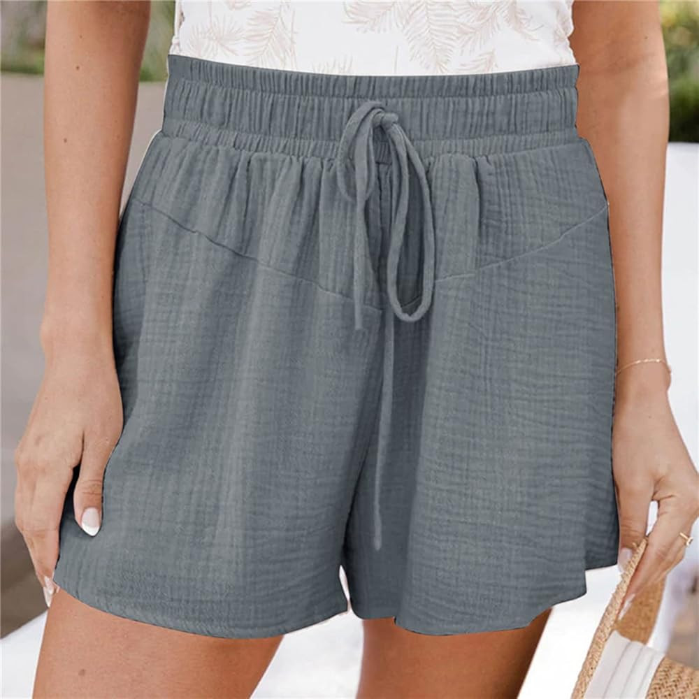 Summer Shorts for Women Casual Elastic High Waisted Beach Cruise Shorts Loose Fit Comfy Cute Vaca... | Amazon (US)