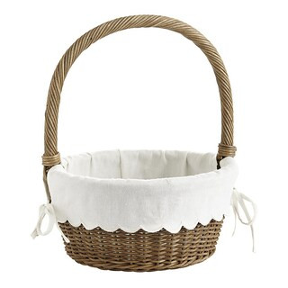 Wicker Easter Basket with Personalized Liner & Handwoven Rattan Handle | Ballard Designs, Inc.