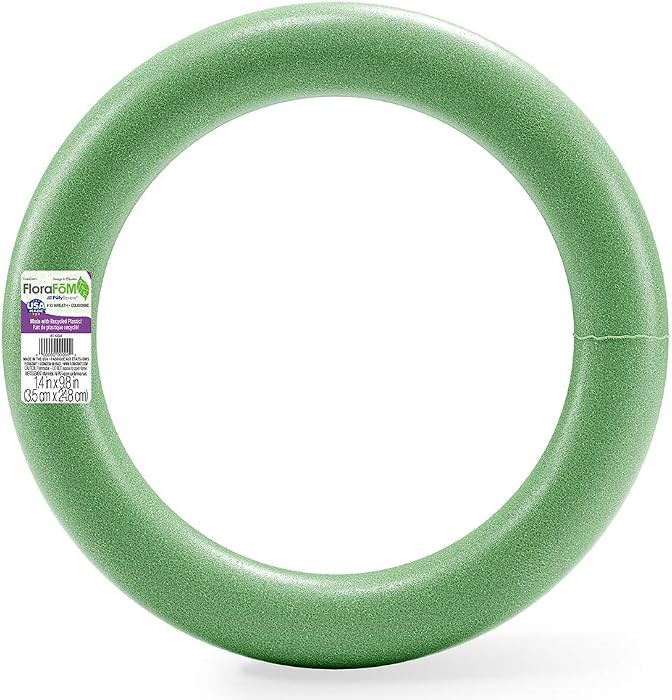 FloraCraft Extruded FloraF\u014dM Wreath 1.4 Inch x 9.8 Inch Green | Amazon (US)