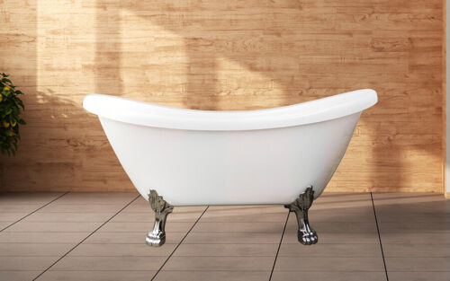 Details about   Freestanding Soaking Acrylic Bathtub Clawfoot Bath Tub Mariah White 59" | eBay US