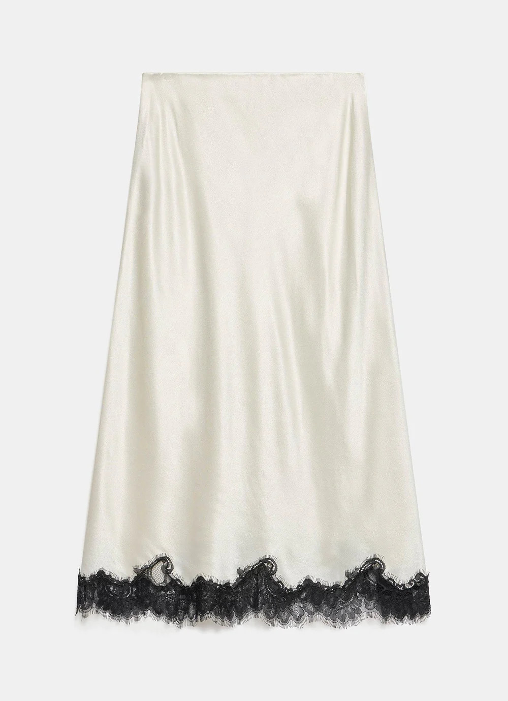 Cream Lace Satin Slip Skirt | Mint Velvet