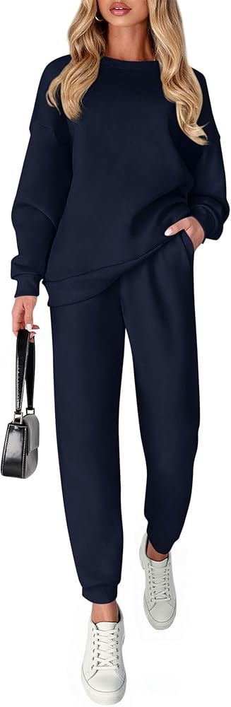 KIRUNDO Sweatsuits Women 2 Piece Outfit Matching Workout Lounge Sets Fall Fashion Clothing Tracks... | Amazon (US)