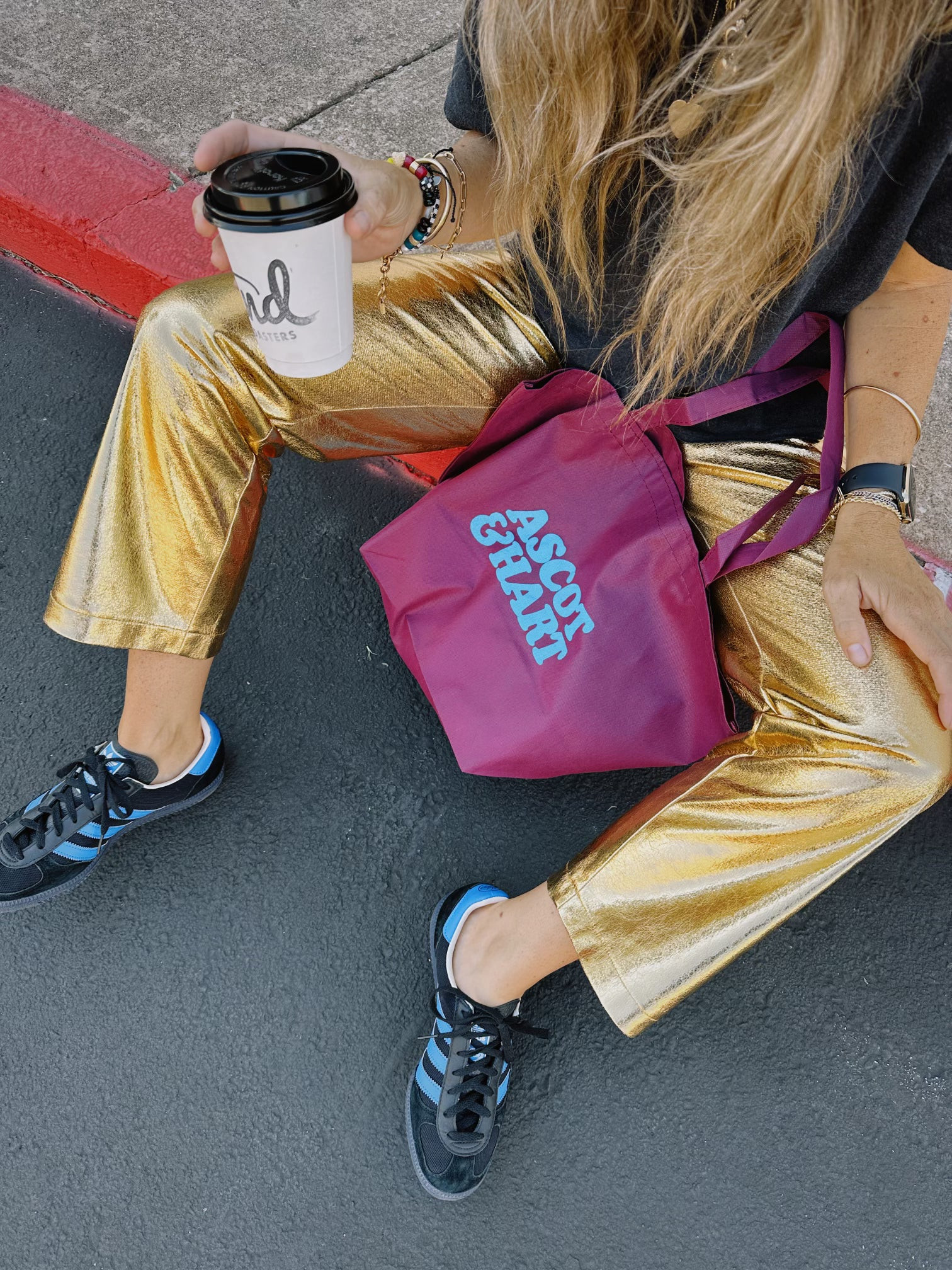 Hailee Metallic Pants | Ascot + Hart