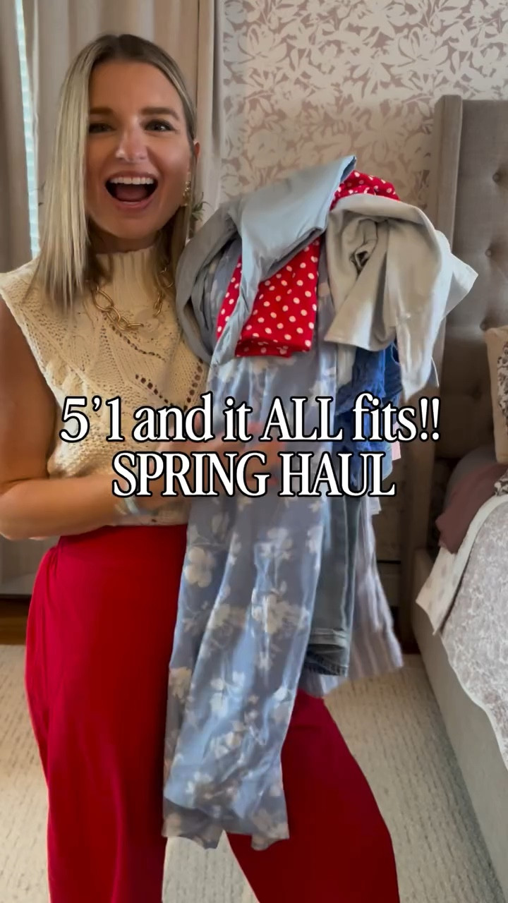 Comment HAUL for a 🔗! ❤️ ☀️ 🇺🇸 

#petitehaul #petitefinds #petitestyle #petitedenim #petitejeans outfitinspo trousers workwear officeoutfit GRWM springtime summertime petite styling dress