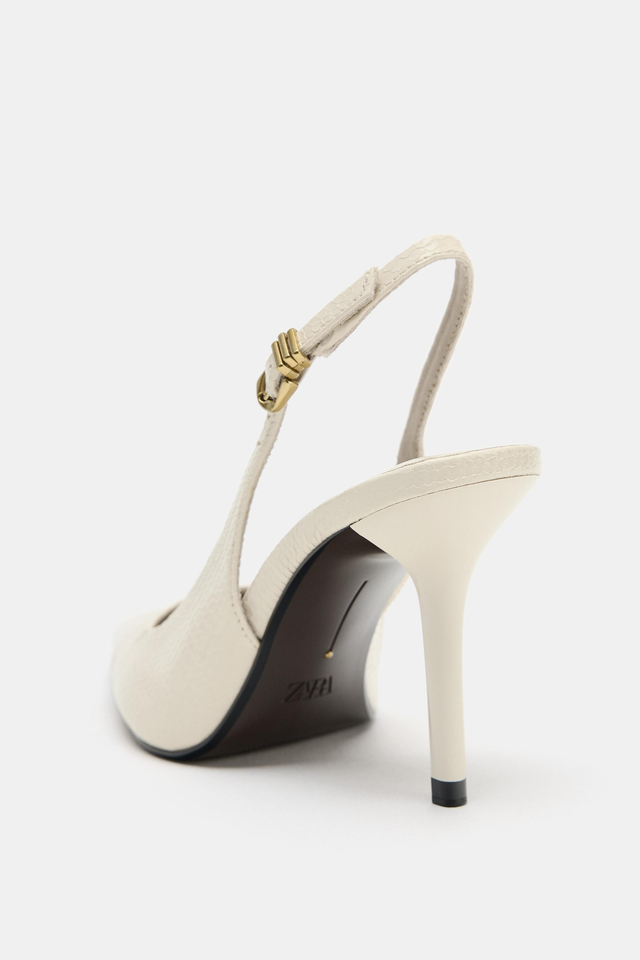 EMBOSSED HEELED SLINGBACK SHOES | Zara IT