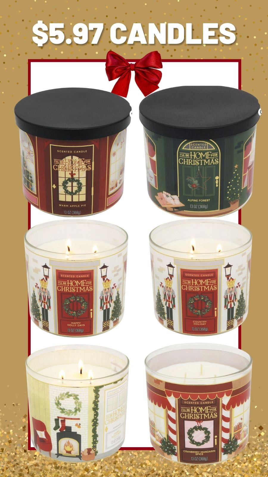 Grab your holiday candles at Wal Mart for $5.97! 

holiday scents, warm apple pie, festive candles 

 #LTKGiftGuide #LTKSeasonal