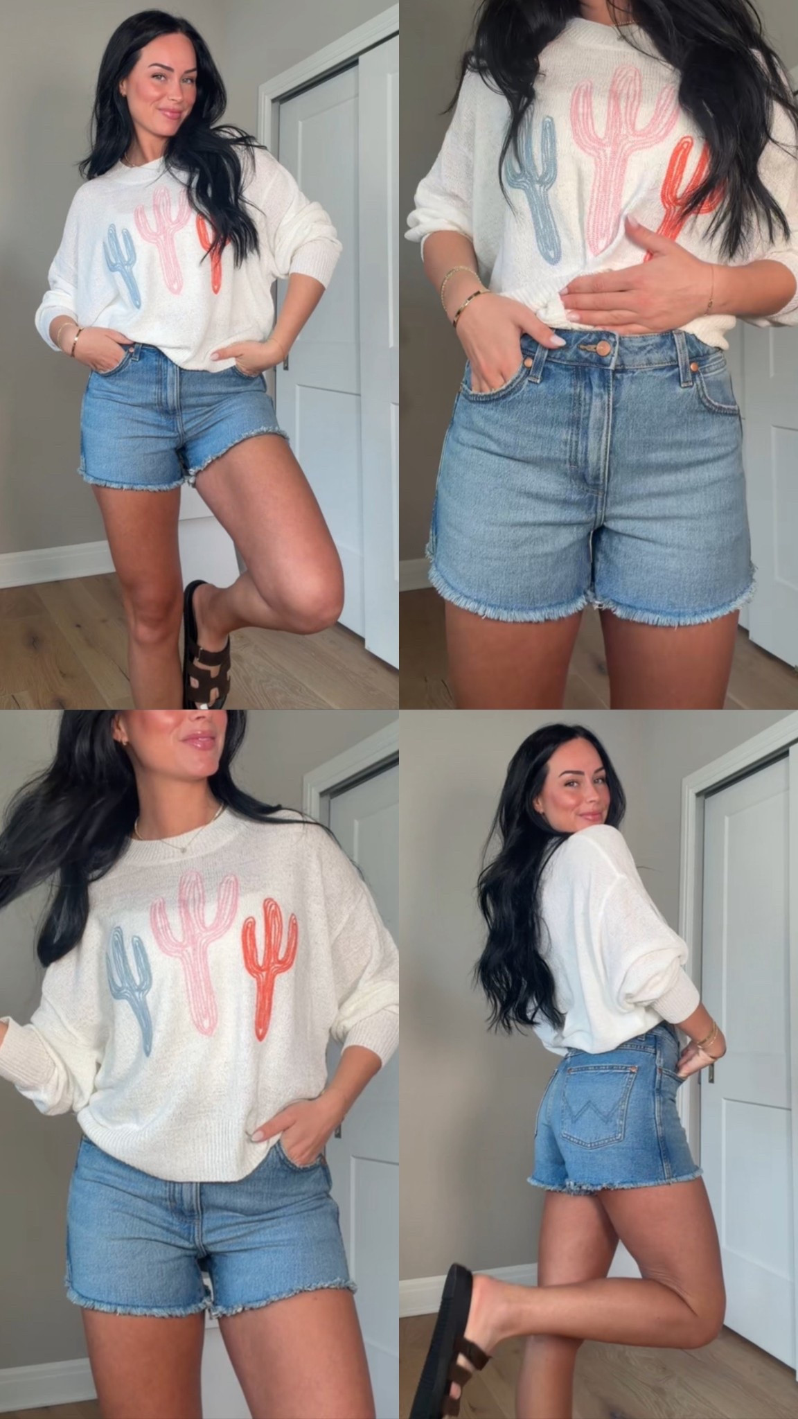 Cute spring finds from @Wrangler  🌵🤠🐴✨ #ad


My sizing 5’7, 145lbs, 32dd
I’m wearing a size small sweater, size 27 3.5 shorts
