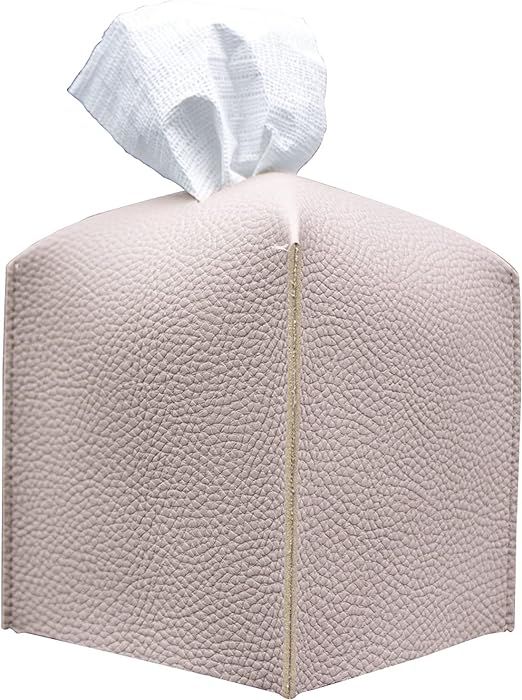 carrotez Tissue Box Cover, [Refined] Modern PU Leather Square Tissue Box Holder - Decorative Hold... | Amazon (US)