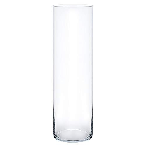Royal Imports Flower Glass Vase Decorative Centerpiece for Home or Wedding - Cylinder Shape, 16" Tall, 4" Opening, Clear | Amazon (US)