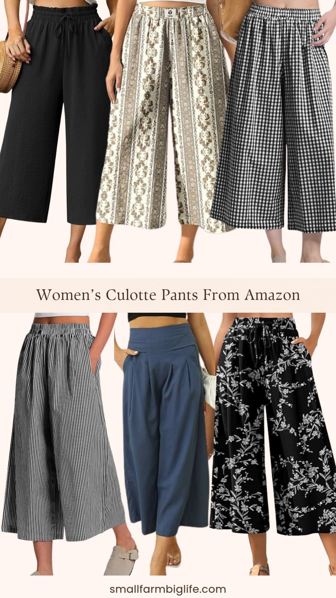 Culotte and wide leg capri pants are one of my favorite summer wardrobe finds and Amazon has the most beautiful styles at unbeatable prices right now! From classic black and white stripes and gingham prints to floral palazzo pants, solid black drawstring capris, and a beautiful denim linen culotte, all with elastic waists and pockets, these are the comfortable and effortless summer bottoms that look so put together with minimal effort. Linking all my favorites below! 

 #LTKootd #LTKSeasonal #LTKOver40