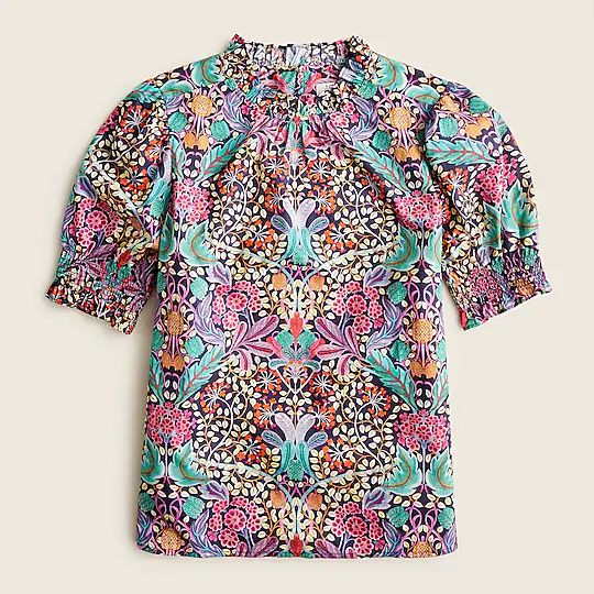 Puff-sleeve top in Liberty® Elm House floral | J.Crew US