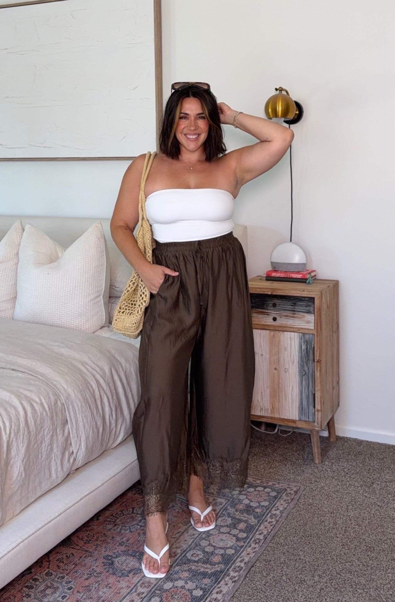 Summer date night outfit! I'm obsessed with these pants, the details are everything. So comfy & chic. Size L, M tube top

#LTKSeasonal #LTKMidsize #LTKootd