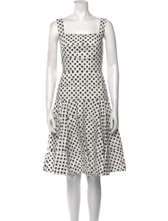 Polka Dot Print Knee-Length Dress | The RealReal