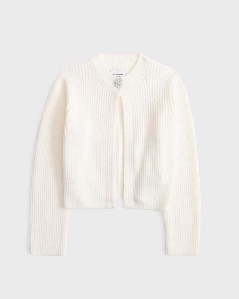 Rhinestone Button Cardigan | Abercrombie & Fitch (US)