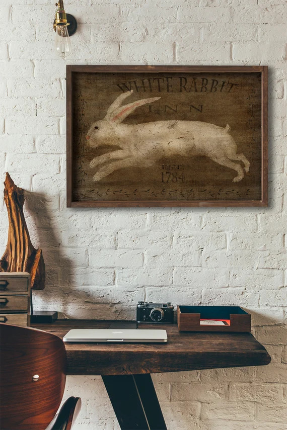 White Rabbit Inn  Aged and Distressed  FREE SHIPPING  4223 | Etsy | Etsy (US)