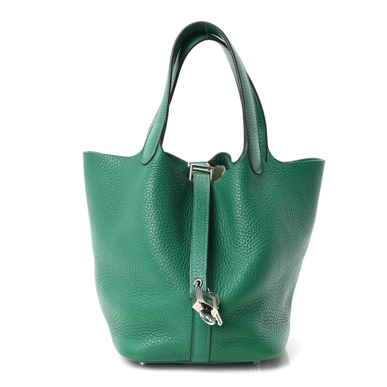 Hermes Taurillon Clemence Picotin Lock 18 PM Vert Jade 1941124 | FASHIONPHILE (US)