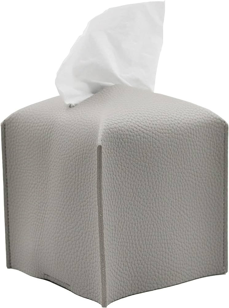 Livelab Tissue Box Cover Holder, Square Modern Decoration PU Leather Facial Tissues Case Roll Pap... | Amazon (US)