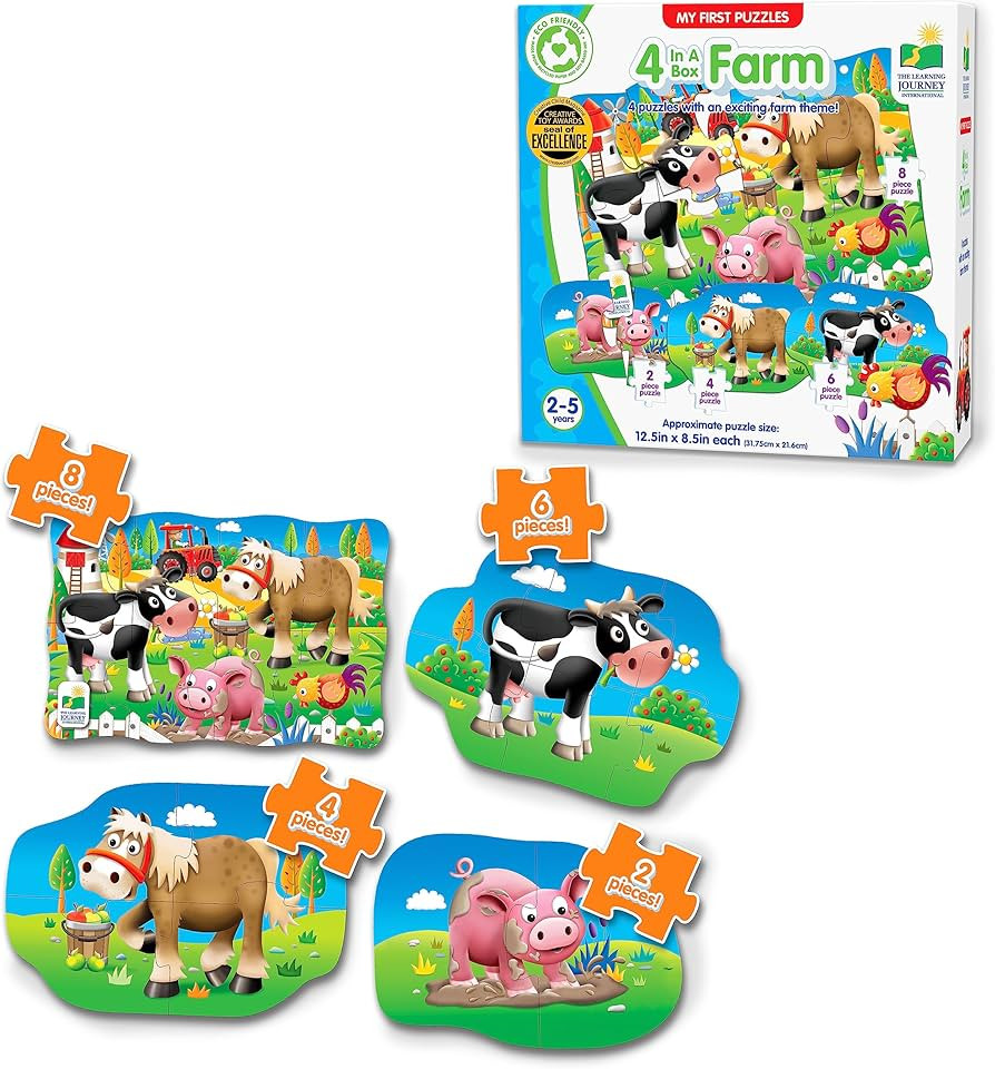 The Learning Journey: My First Puzzle Sets 4-In-A-Box Farm – Farm-Themed Puzzle Sets - Educatio... | Amazon (US)