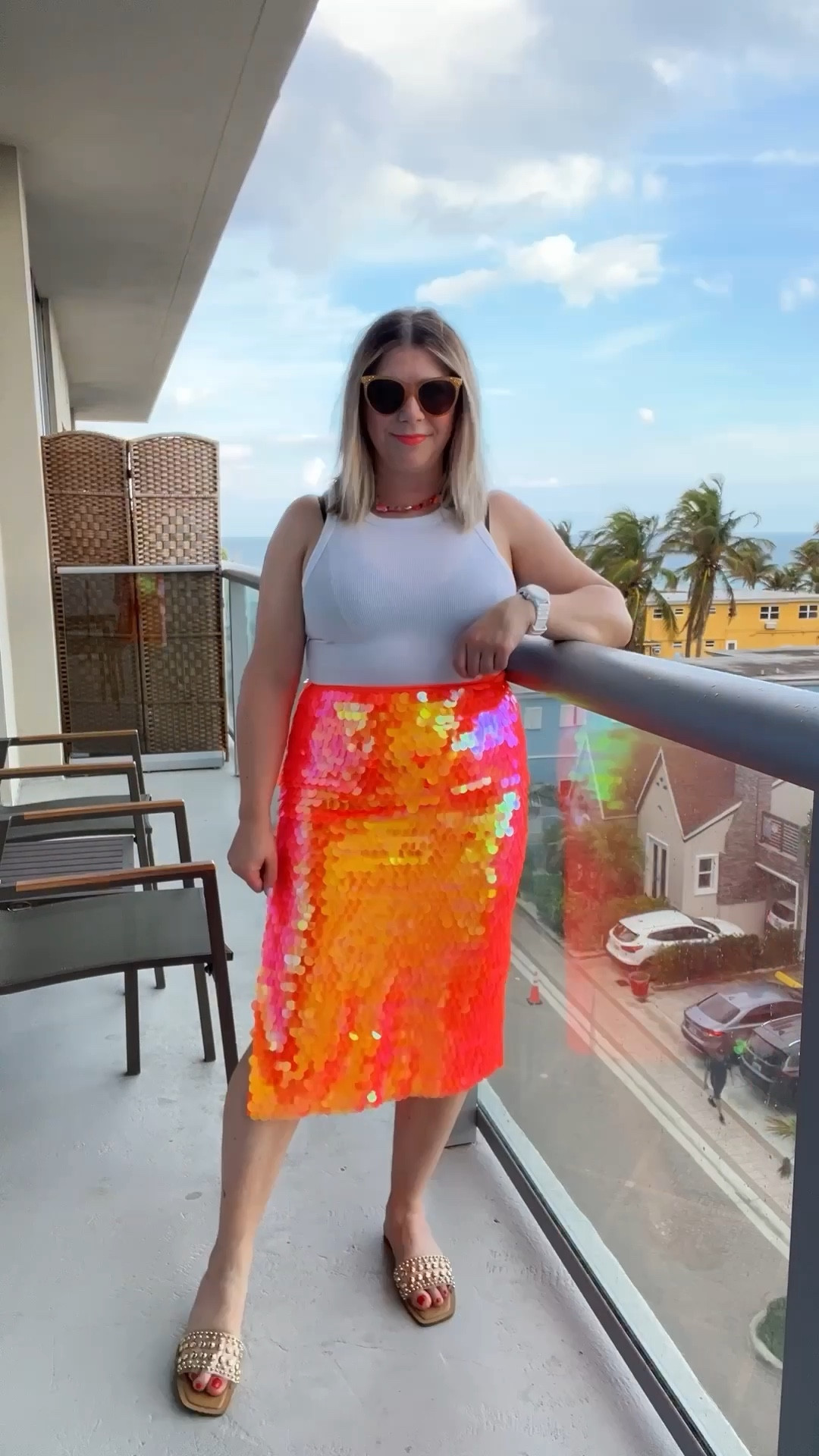 Happy New Year! ✨🥂

Sizing info:
Ribbed Tank Top Medium, Sequin Skirt 8, Slide Sandals 7

#LTKtravel #LTKstyletip