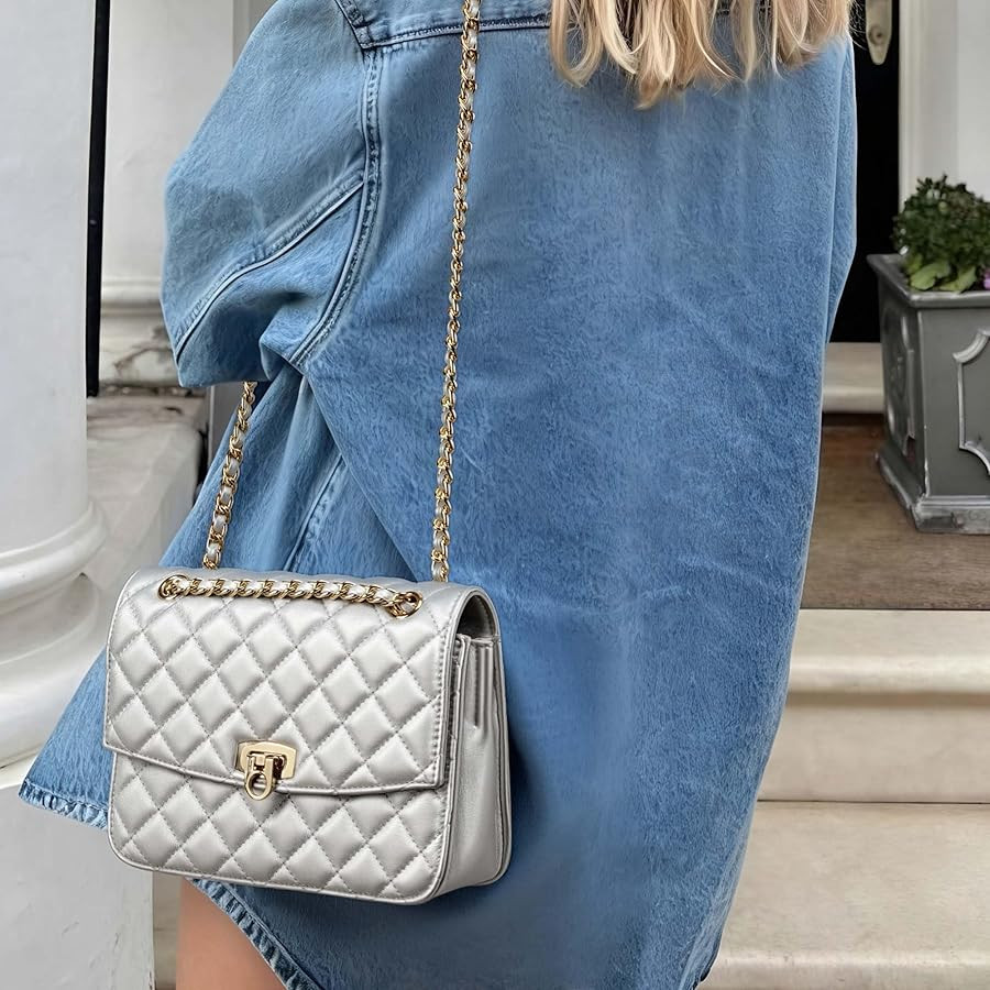 GEMIU Quilted Crossbody Bags for Women Small Clutch Shoulder Purse Womens Handbags with Gold Chai... | Amazon (US)