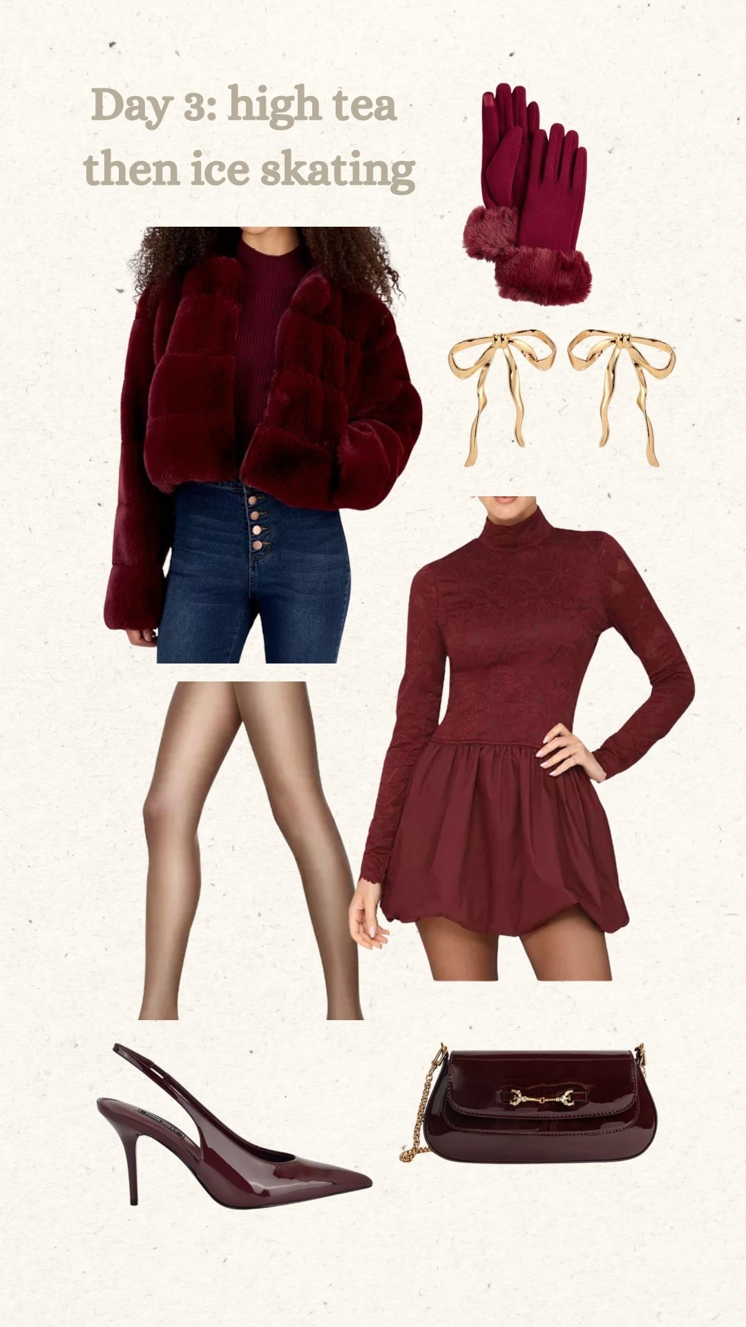 When you have the itinerary and plan your looks to a T! This is what I chose for high tea in New York then ice skating after. I bought some fleece tights too to wear under these sheer tights which I will link!

#LTKFindsUnder50 #LTKTravel #LTKSeasonal