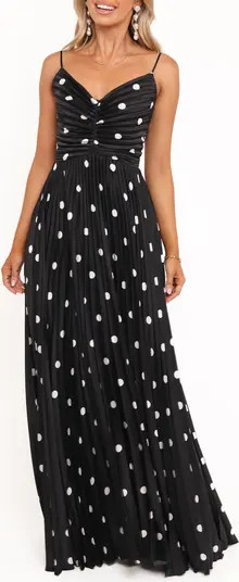 Petal & Pup Naira Dot Pleated Maxi Dress | Nordstrom | Nordstrom