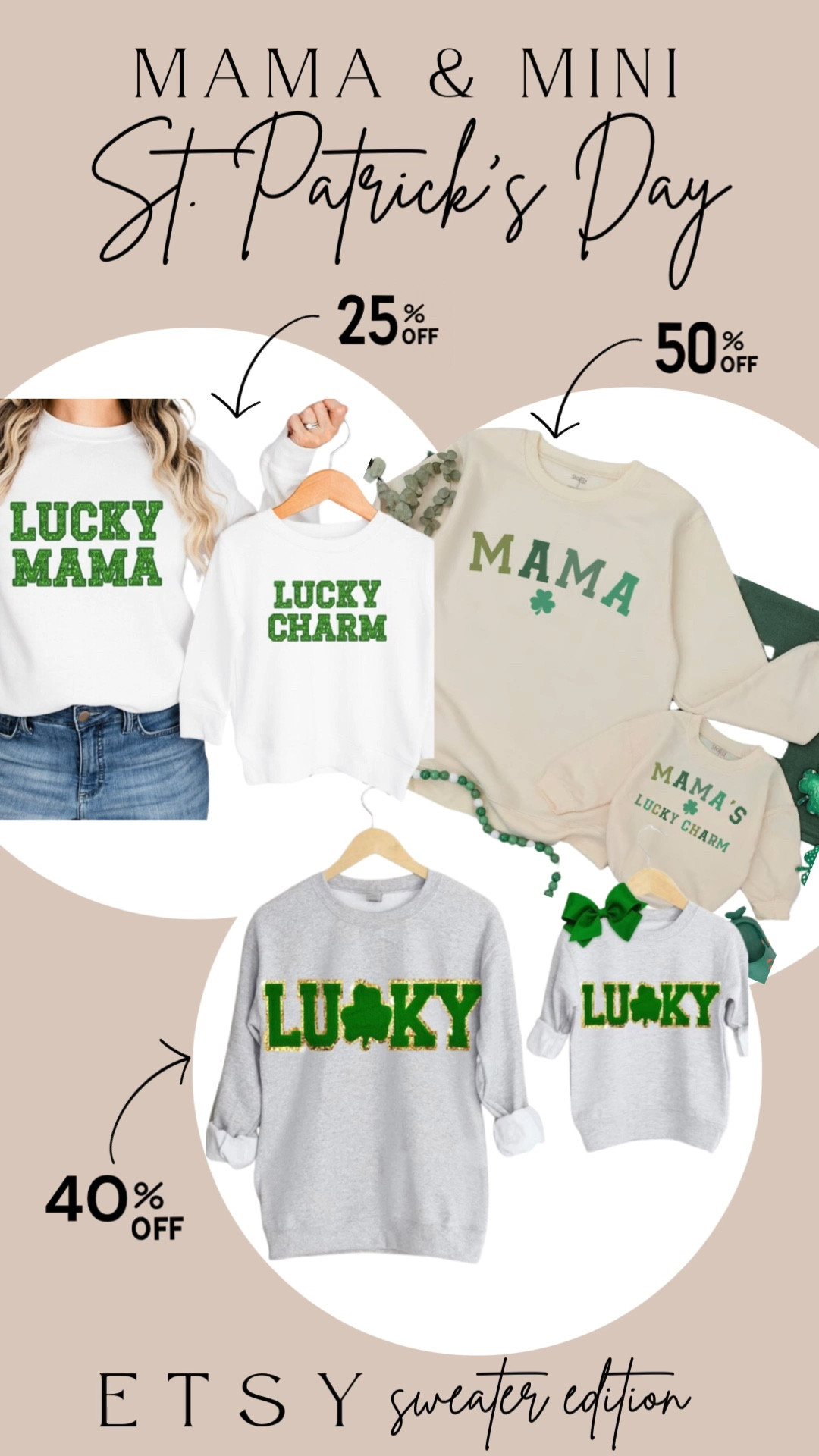 Love a good Mama & Mini moment. Etsy is at it again with a ton of St. Patty’s Day outfits on sale. 

#LTKMommyandMe #LTKEtsy #LTKStPattysDay #LTKSales #LTKSalesAlert

#LTKfamily #LTKbaby #LTKkids