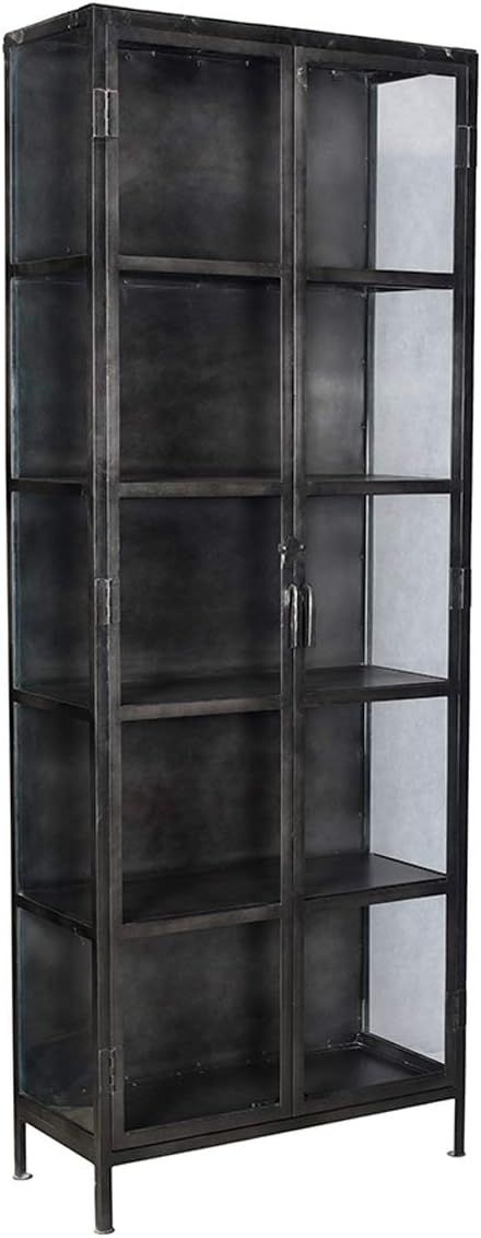 Industrial Iron & Glass Display Cabinet a Unique Piece for displaying Your Dishes Pottery Books o... | Amazon (US)