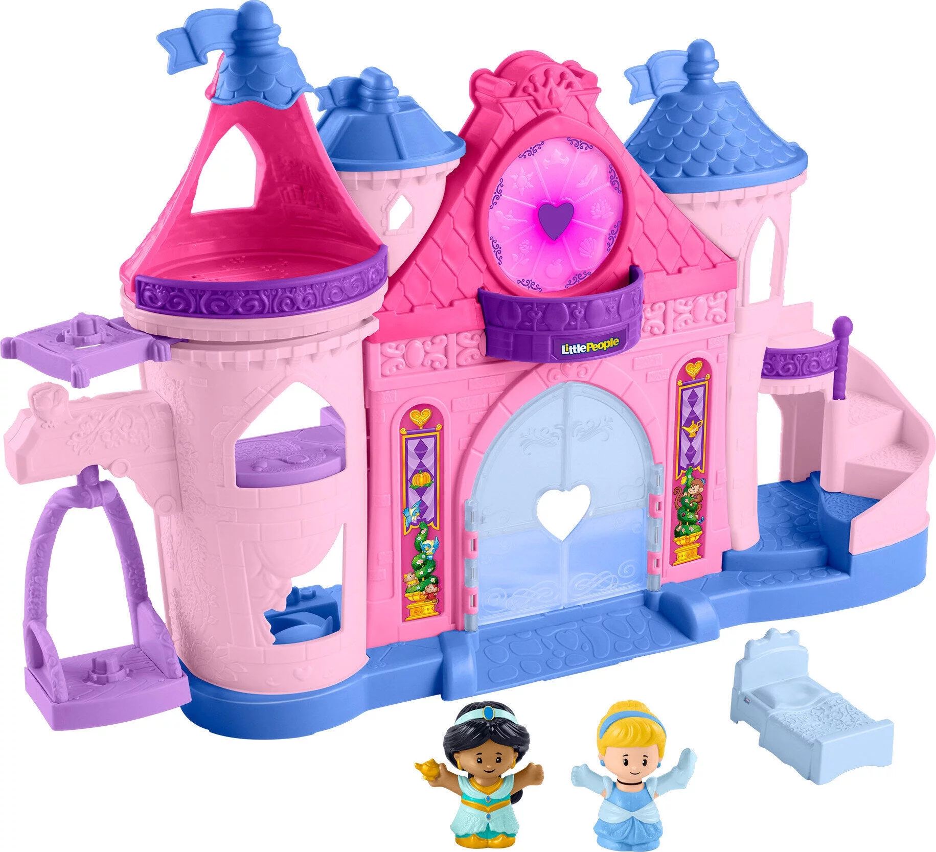 Disney Princess Magical Lights & Dancing Castle Little People Toddler Playset, 2 Figures | Walmart (US)
