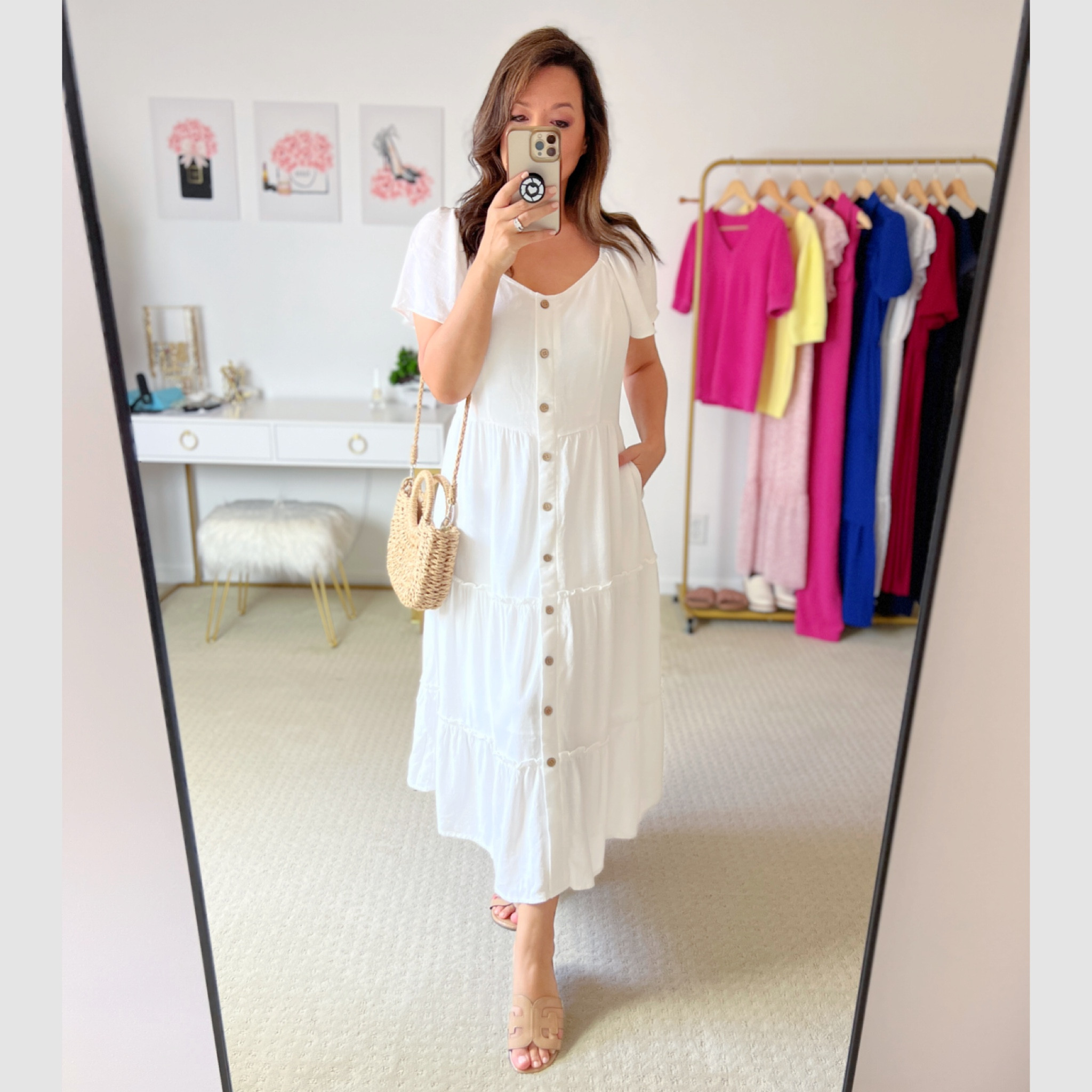This flowy midi linen blend dress is perfect for vacations. Slip on a sandal and straw bag for a casual look or dress it up with a heel and clutch for a night on the town. It is available in 10 colors in sizes S-XXL  

#LTKmidsize #LTKover40 #LTKfindsunder50