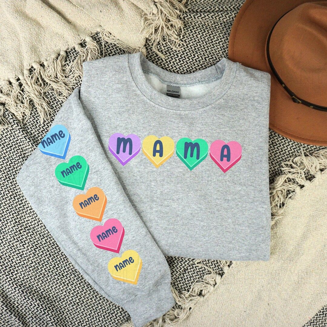 Mama Custom kid name sweater | mom sweatshirt with names | momma crewneck pullover | mamaw gigi n... | Etsy (US)