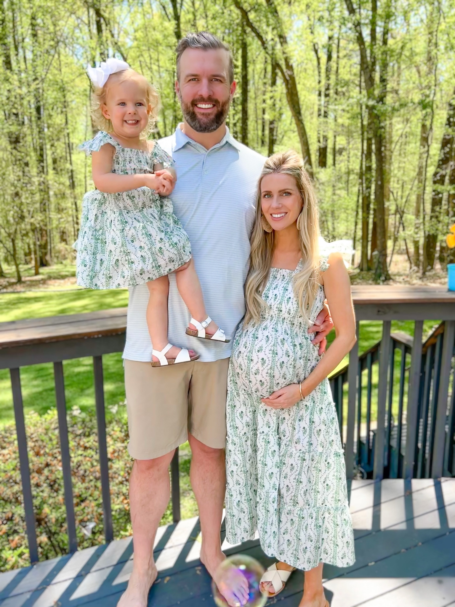 Mommy and me dress 

I’m wearing a size S in the dress, runs TTS , the bottom is flowy so bump friendly. 
The kids sizes run small, if between sizes size up. Dottie is 2.5 and she’s wearing size 3/4 

#LTKfamily #LTKSeasonal #LTKbump