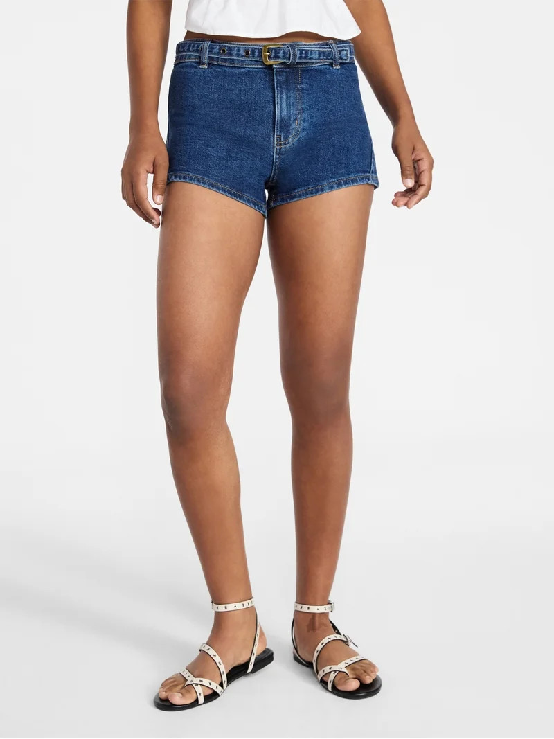 No Boundaries Western Belted Shortie Shorts, 2.5" Inseam, Women's 00-18 | Walmart (US)