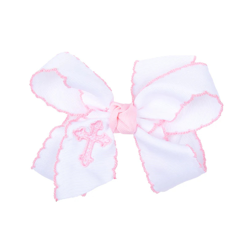 Cross Embroidered Knotted Bow | Classic Whimsy