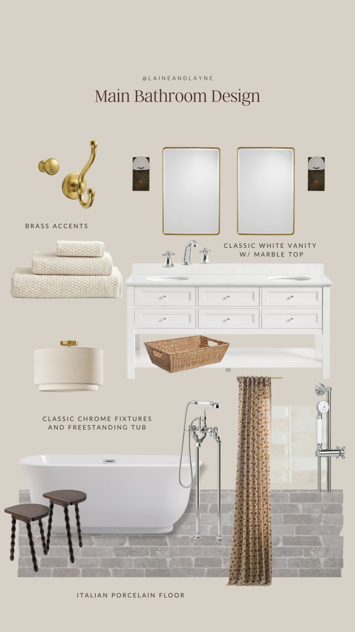 Our bathroom design board. Sconces are by @lightworkdesignco and flooring is by @artobrick 

#LTKHome