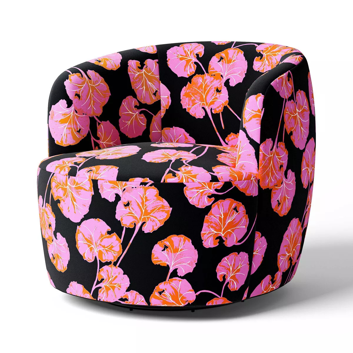Geranium Leaf Pink/Black Swivel Accent Chair - DVF for Target | Target